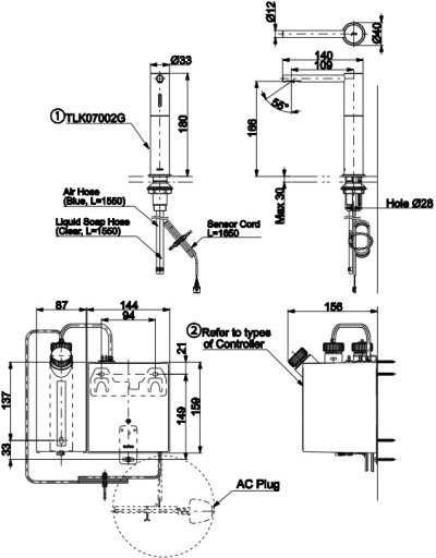 TLK07002G เครื่องจ่ายสบู่อัตโนมัติ