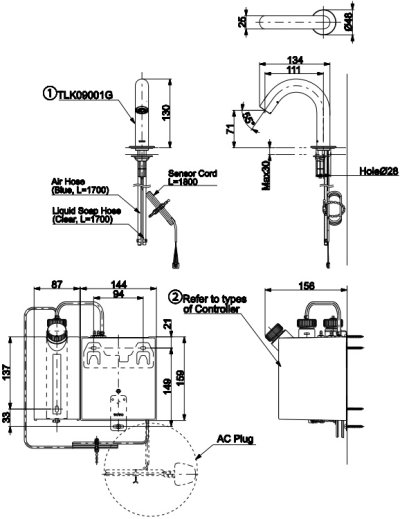 TLK09001G เครื่องจ่ายสบู่อัตโนมัติ