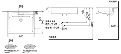 LW713CB อ่างล้างหน้า แบบฝังครึ่งเคาน์เตอร์