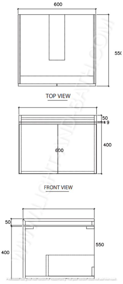 V08036#PJ ตู้เก็บของใต้อ่างล้างหน้าแบบแขวนผนัง สำหรับอ่าง C003427