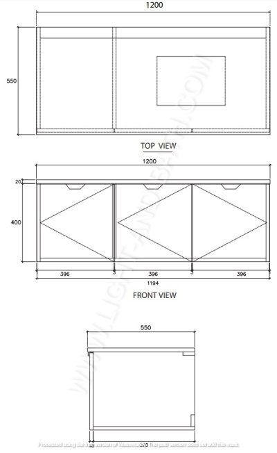 V00182#PJ ตู้เก็บของใต้อ่างล้างหน้าแบบแขวนผนัง พร้อมตู้เก็บของบานเปิดคู่สำหรับอ่าง C003437