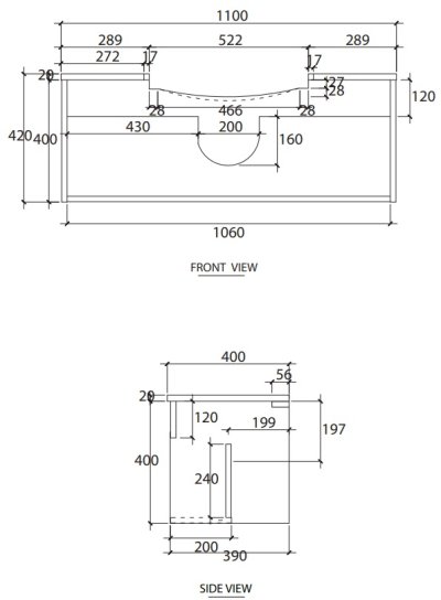 V00026P3#PJ ตู้เก็บของใต้อ่างล้างหน้าแบบแขวนผนัง สําหรับอ่าง C022607