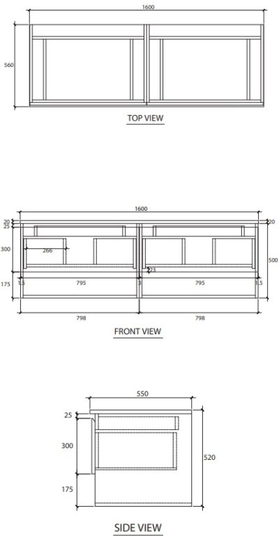 V0514P6#PJ ตู้เก็บของใต้อ่างล้างหน้าแบบแขวนผนัง สําหรับอ่าง C05157