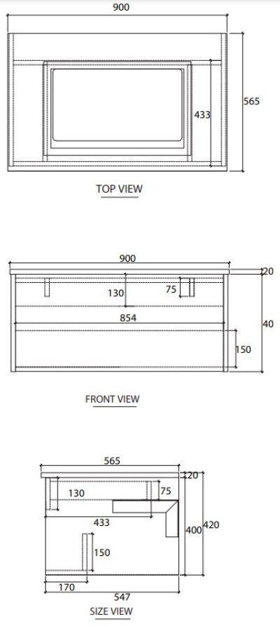 V00114P3#PJ ตู้เก็บของใต้อ่างล้างหน้าแบบแขวนผนัง สําหรับอ่าง C05157