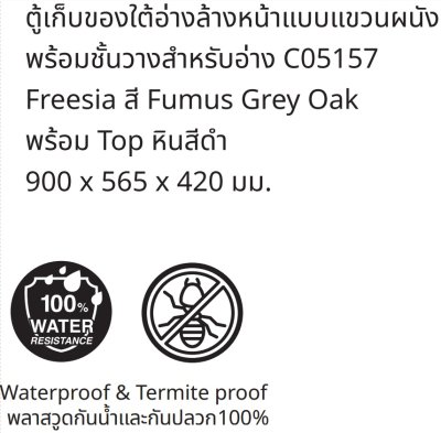 V00115P3#PJ ตู้เก็บของใต้อ่างล้างหน้าแบบแขวนผนัง สําหรับอ่าง C05157