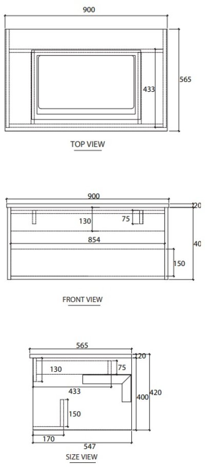 V00115P3#PJ ตู้เก็บของใต้อ่างล้างหน้าแบบแขวนผนัง สําหรับอ่าง C05157