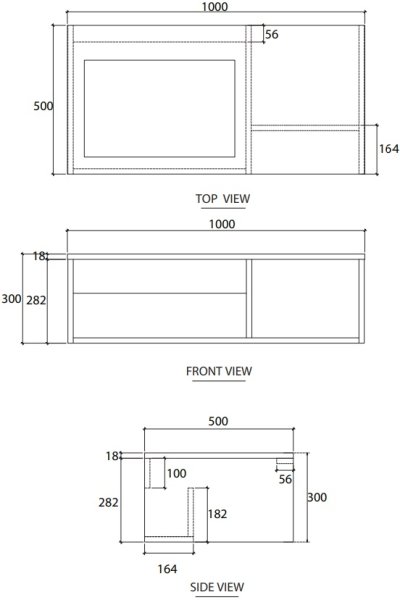 V01014P3#PJ ตู้เก็บของใต้อ่างล้างหน้าแบบแขวนผนัง สําหรับอ่าง C001057