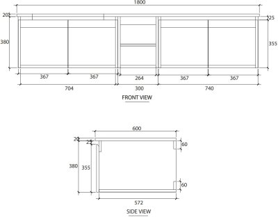 V0827P8#PJ ตู้เก็บของใต้อ่างล้างหน้าแบบแขวนผนัง สําหรับอ่าง C001017