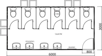 SG4 ห้องน้ำสำเร็จรูป (หญิง) แบบ 4 ห้อง