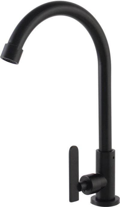 WS-2131J-BA ก๊อกซิงค์เดี่ยวสแตนเลส ตั้งพื้น สีดำ รุ่น POPO