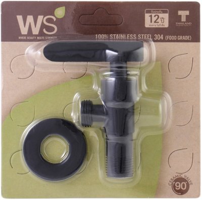 WS-2110-BA วาล์วเดี่ยวฝักบัวสแตนเลส สีดำ รุ่น POPO