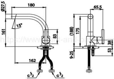 CPF200A#BN2 ก๊อกผสมอ่างล้างหน้าแบบก้านโยก รุ่น QUIL
