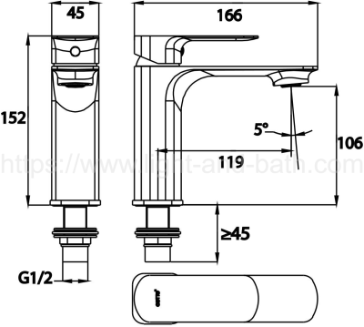 CT1281A(HM) ก๊อกน้ำเย็นอ่างล้างหน้า รุ่น SAGE ( CHROME )