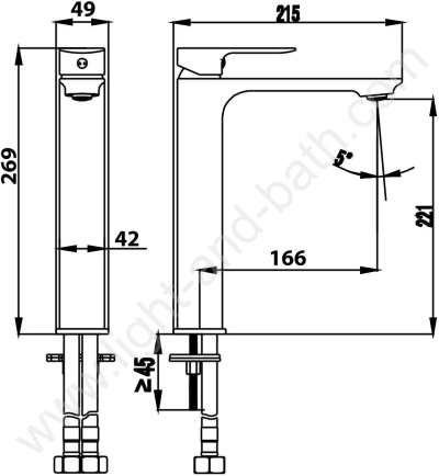CT2332AY ก๊อกผสมอ่างล้างหน้าพร้อมสายน้ำดี รุ่น SAGE ( CHROME )