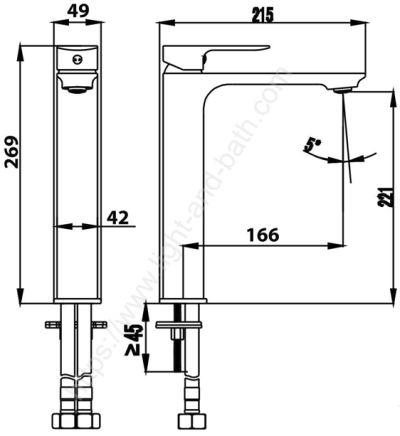 CT2332AY#GG ก๊อกผสมอ่างล้างหน้าพร้อมสายน้ำดี รุ่น SAGE ( GUN GREY )