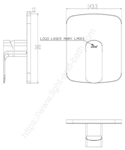 CT2334A วาล์วผสมเปิด-ปิดน้ำพร้อมวาล์วเปลี่ยนทิศทางน้ำ รุ่น SAGE ( CHROME )
