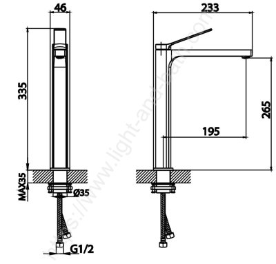 CT2382AY#LGN ก๊อกผสมอ่างล้างหน้าพร้อมสายน้ำดี รุ่น KLIRR