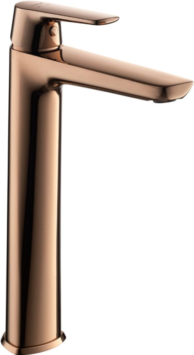 CT2342AY#RG2 ก๊อกผสมอ่างล้างหน้า (ทรงสูง) พร้อมสายน้ำดี รุ่น STELLA (COPPER ROSE GOLD)