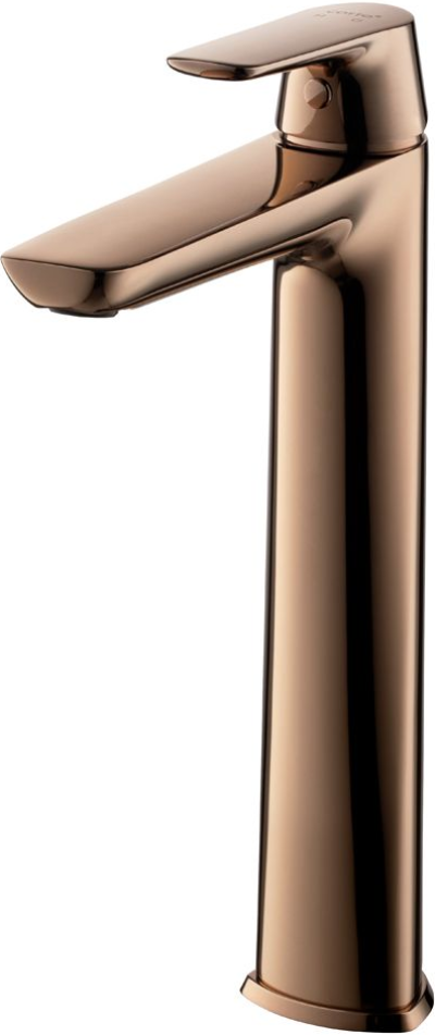 CT2342AY#RG2 ก๊อกผสมอ่างล้างหน้า (ทรงสูง) พร้อมสายน้ำดี รุ่น STELLA (COPPER ROSE GOLD)