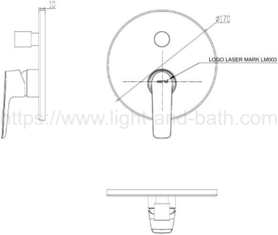 CT2344A วาล์วผสมเปิด-ปิดน้ำพร้อมวาล์วเปลี่ยนทิศทางน้ำ รุ่น STELLA ( CHROME )