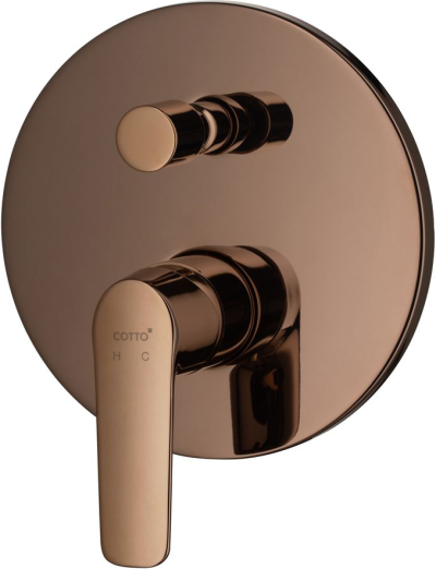 CT2344A#RG2 วาล์วผสมเปิด-ปิดน้ำพร้อมวาล์วเปลี่ยนทิศทางน้ำ รุ่น STELLA (COPPER ROSE GOLD)