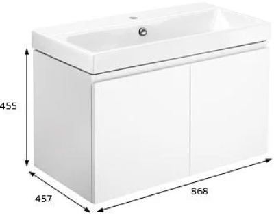 V0905WH ตู้เก็บของใต้อ่างล้างหน้าแบบแขวนผนัง สำหรับอ่าง C001057