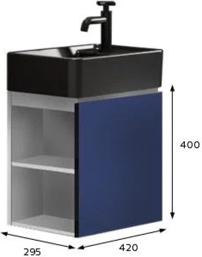 V05001BL ตู้เก็บของใต้อ่างแบบแขวนผนัง สำหรับ C0065