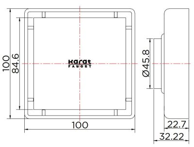 KA-50-832-WT ตะแกรงกันกลิ่นแบบเหลี่ยม พร้อมตุ้มถ่วงเปิด-ปิดน้ำ ต่อท่อ PVC ขนาด 2-3.5 นิ้ว หน้าแปลน 4 นิ้ว (สแตนเลส 304)