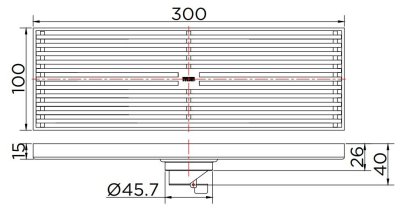 KA-53-832-WT ตะแกรงกันกลิ่นแบบเหลี่ยม พร้อมตุ้มถ่วงเปิด-ปิดน้ำ ต่อท่อ PVC ขนาด 2-3.5 นิ้ว หน้าแปลน 4x12 นิ้ว (สแตนเลส 304)