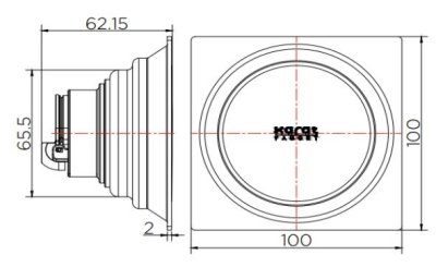 KA-01-834-WTR ตะแกรงระบายน้ำทิ้งแบบเหลี่ยม (ฝาปิดกลม) พร้อมตุ้มถ่วงเปิด-ปิดน้ำ ต่อท่อ PVC ขนาด 2-3 นิ้ว หน้าแปลน