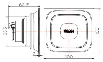 KA-01-834-WTS ตะแกรงระบายน้ำทิ้งแบบเหลี่ยม (ฝาปิดเหลี่ยม) พร้อมตุ้มถ่วงเปิด-ปิดน้ำ ต่อท่อ PVC ขนาด 2-3 นิ้ว
