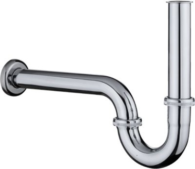 KA-01-123-50(S) ท่อน้ำทิ้งแบบ P-Trap ยาวพิเศษแนวนอน 35 ซม. (สแตนเลส 201)