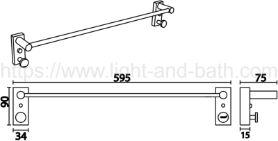 CT0361#BL(HM) ราวแขวนผ้า 60 ซม.สีดำ รุ่น AKI