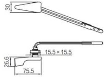 F931009 ชุดมือกดชักโครก (ด้านหน้า)