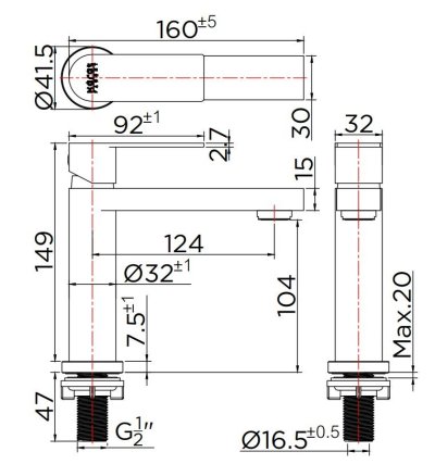 KF-49-610-63 ก๊อกอ่างล้างหน้า (น้ำเย็น) แบบติดเคาน์เตอร์