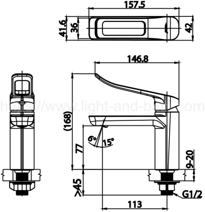 CT1144A ก๊อกเดี่ยวอ่างล้างหน้าแบบก้านโยก รุ่น SCIROCCO