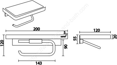 CT0363#BL(HM) ที่ใส่กระดาษชำระสีดำ รุ่น AKI