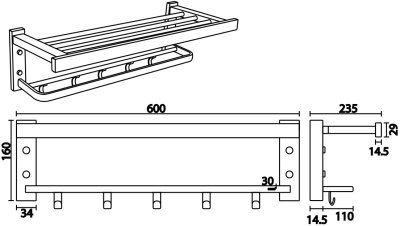 CT0362#WH ชั้นวางผ้า สีขาว รุ่น AKI