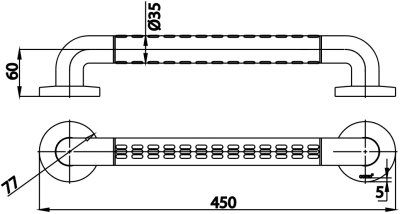 CT0370#WH ราวจับทรงตัวขนาด 45ซม. สีขาว