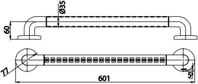 CT0371#WH ราวจับทรงตัวขนาด 60ซม. สีขาว