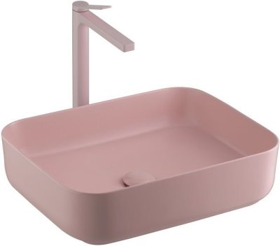 C00126#PQ อ่างล้างหน้า แบบวางบนเคาน์เตอต์ รุ่น KLIRR สีชมพูควอตซ์