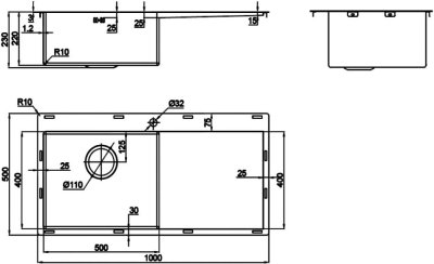 CT81001SDP อ่างซิงค์สเตนเลส 1 หลุม 1 ที่พักจาน