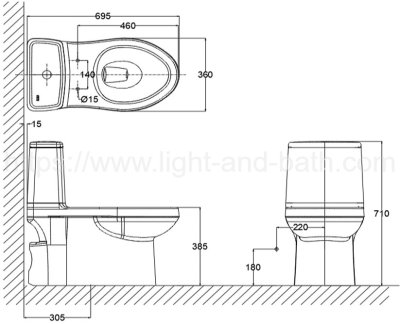 TF-1089SC-WT-0 สุขภัณฑ์ แบบชิ้นเดียว 4.8 ลิตร รุ่น SMO COZY