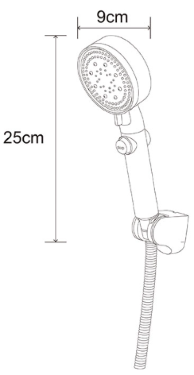 RA 2323/SET ฝักบัวมือพร้อมสายและขอแขวนครบชุด ดำ