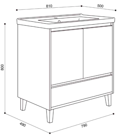 J BC-7036-80/SET ชุดอ่างล้างหน้าพร้อมตู้สีดำกระจก ขนาด 80 ซม.