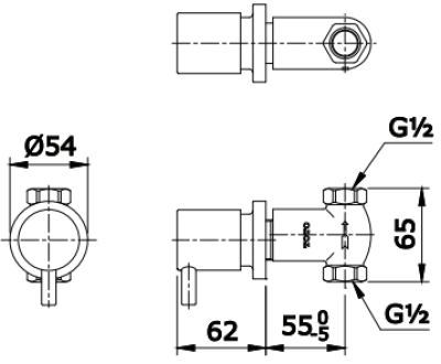TX452SES วาล์วเปิด-ปิดน้ำ แบบฝังผนัง