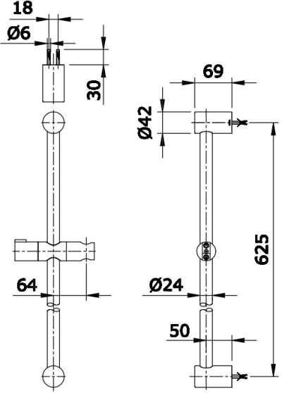 TX721AEZ#MB ราวแขวนฝักบัวปรับระดับ