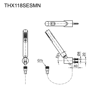 THX118SESMN#PFG ฝักบัวพร้อมสาย 2 ฟังก์ชัน รุ่น EGO II