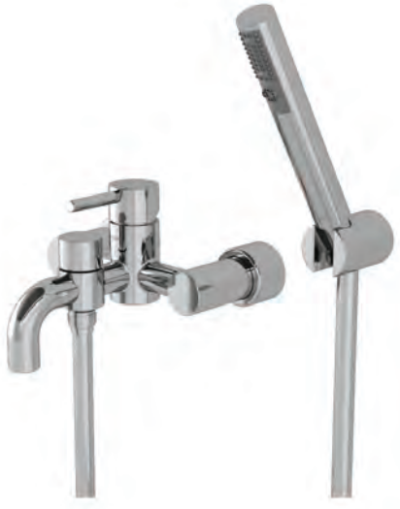 TX471SESM ก๊อกผสมสำหรับลงอ่างอาบน้ำและยืนอาบ แบบก้านโยก พร้อมฝักบัวสายอ่อน 2 ฟังก์ชัน