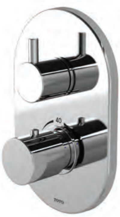 TX451SESN ก๊อกผสมสำหรับลงอ่างอาบน้ำและยืนอาบ แบบปรับอุณหภูมิคงที่ ชนิดฝังผนัง